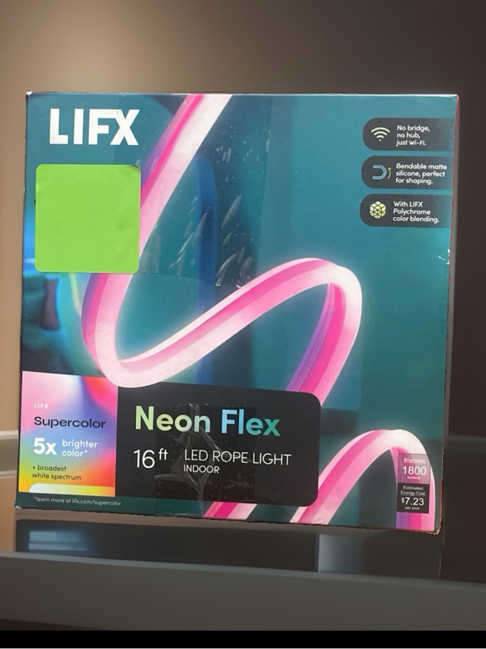 LIFX Supercolor Neon Flex 16’ Indoor Multicolor LED Rope Light Wi-Fi